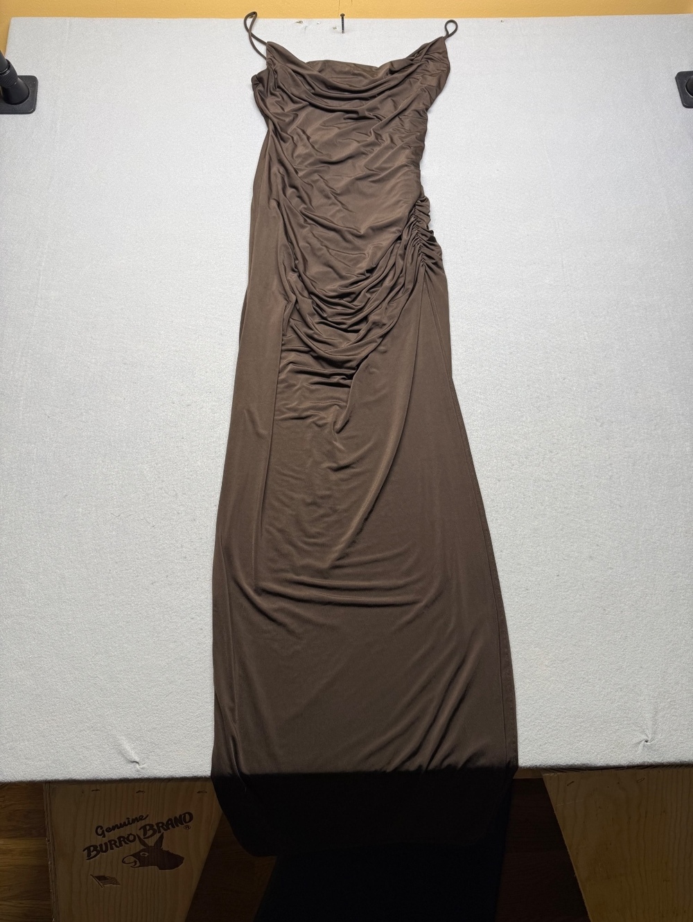 Lovers and Friends Brown Ruched Maxi Dress Small